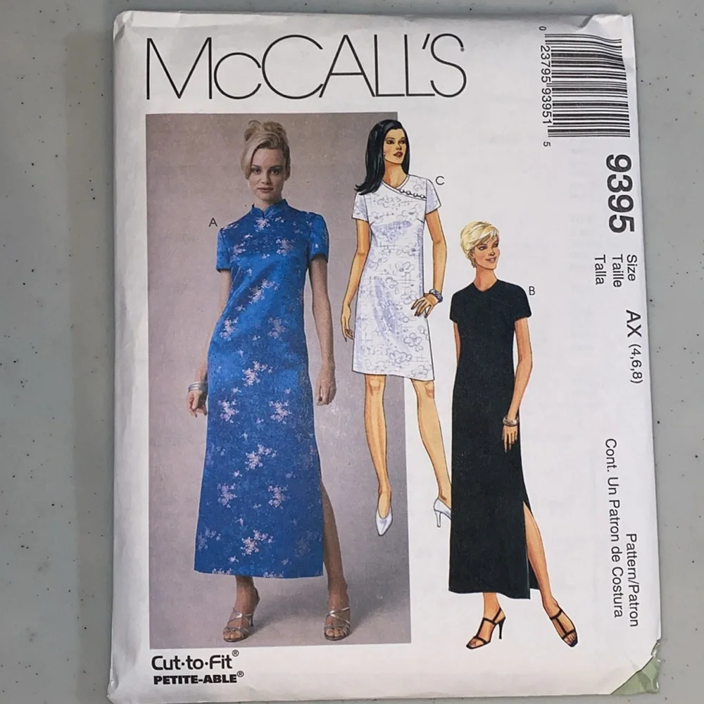 Asian Style Caftan Tunic Pants, McCall's 9395, 7412 size AX, B Patterns